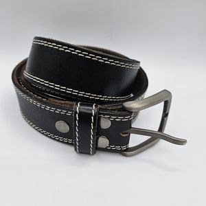 Keepblance Men's Genuine Leather Black Business Classic Casual Belt 1.5 Size 42